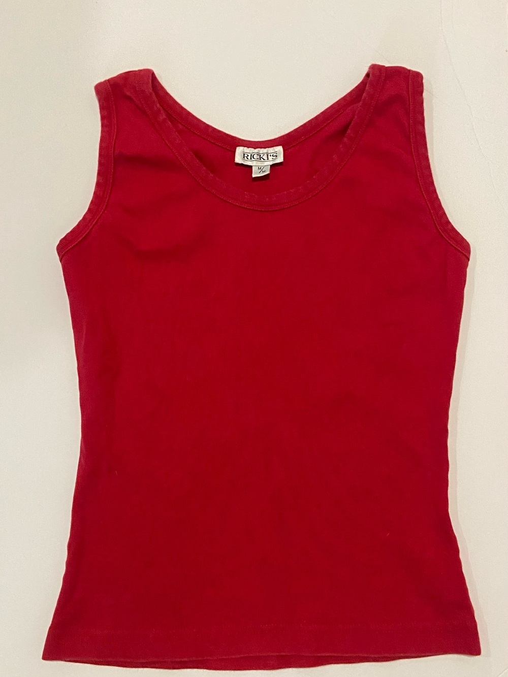 Ricki's Red Ribbed Tank Top - Women's Sleeveless Scoop